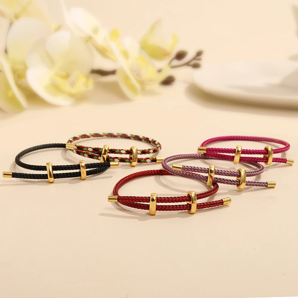 BenS High quality Wire Rope Bangle For Women Colorful Handmade DIY Men Bracelets Adjustable rope Bracelet Jewelry wholesale B13