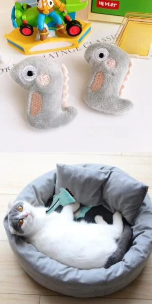 Pet Teeth Grinding and Anti Bite Toy Cartoon Plush Animal Cute Doll Self Fun and Soothing Pet Cat Toy Suitable for Home Play