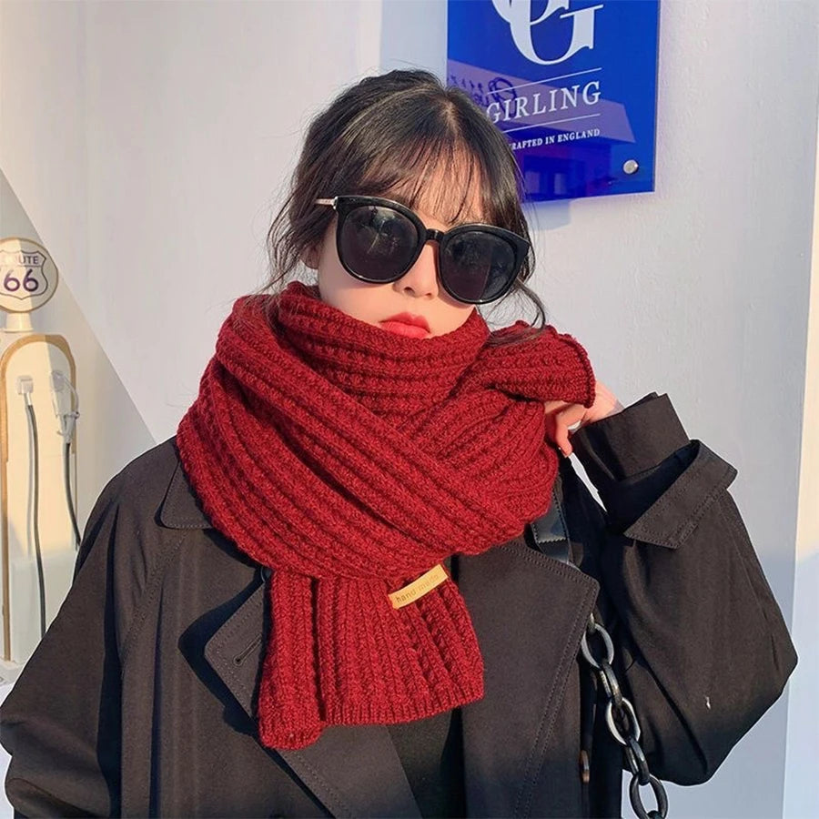 Winter Scarf Women Mens Thick Cable Knit Wrap Chunky Long Warm Scarf for Travel Office Warm Cashmere Scarves Neckercheif