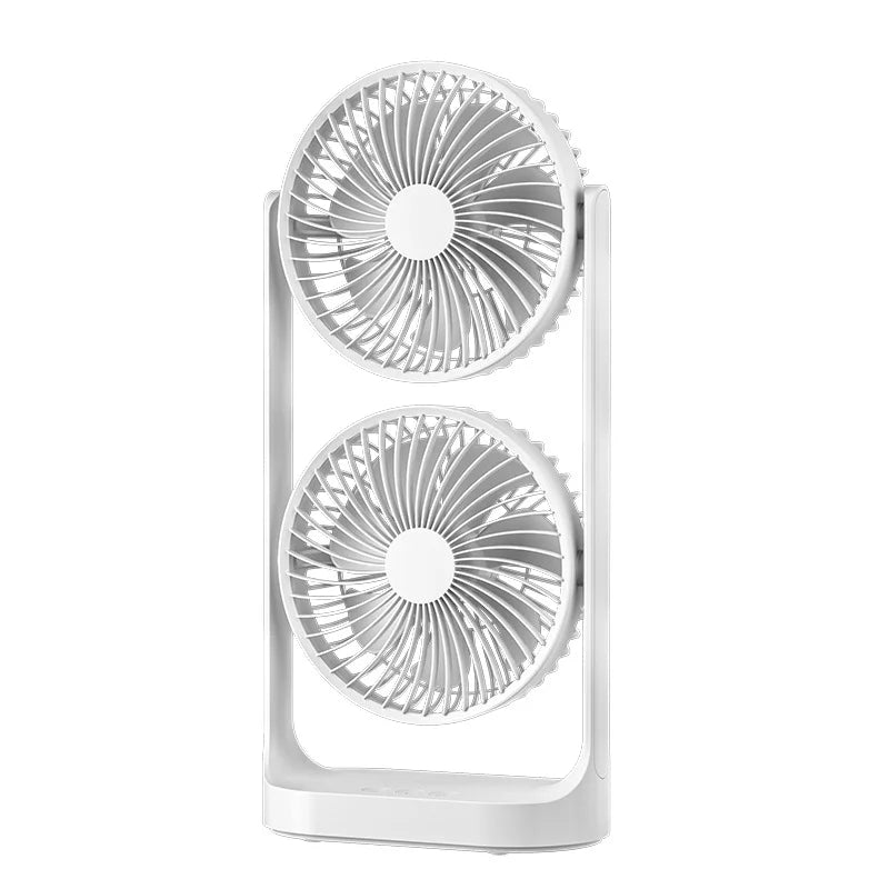 2025 new dual head desktop fan, high wind power air circulation fan, office dormitory double-layer fan