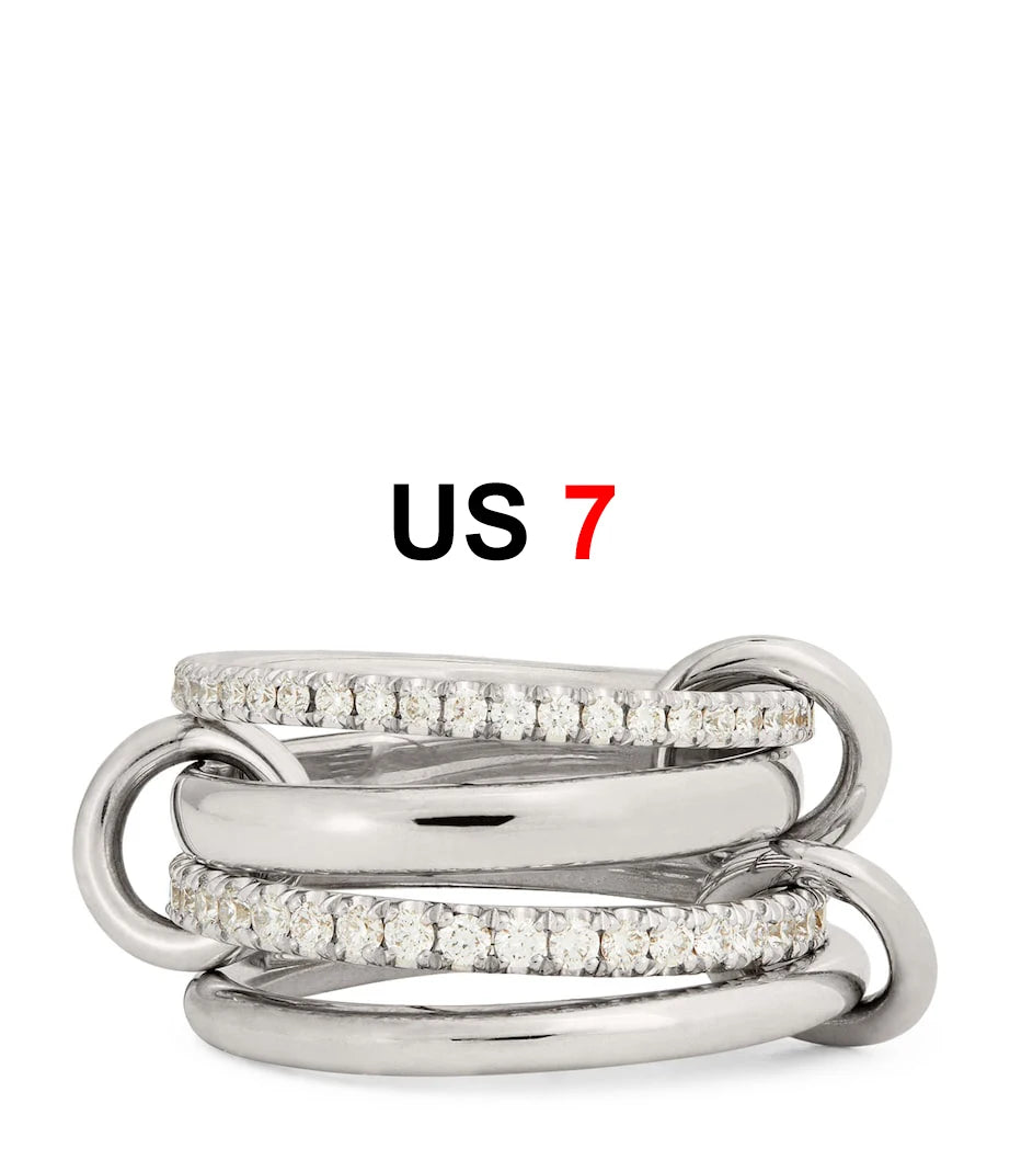 Dainty Stackable Rings for Women Luxury CZ Zircon Shiny Round Circle Ring Paper Clip Simple Combination Jewelry Gifts Wholesale