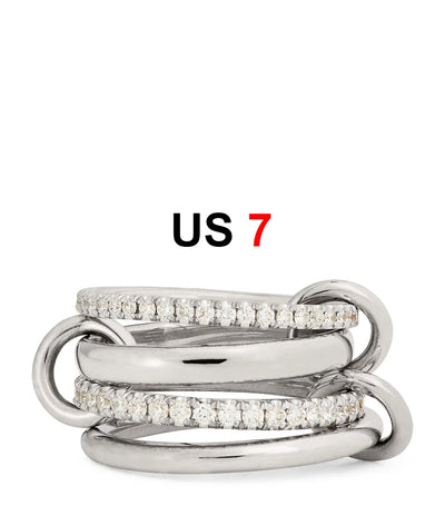 Dainty Stackable Rings for Women Luxury CZ Zircon Shiny Round Circle Ring Paper Clip Simple Combination Jewelry Gifts Wholesale
