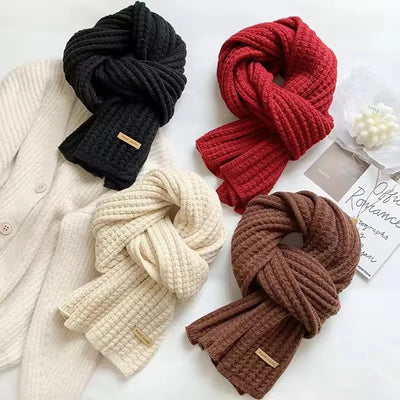 Winter Scarf Women Mens Thick Cable Knit Wrap Chunky Long Warm Scarf for Travel Office Warm Cashmere Scarves Neckercheif