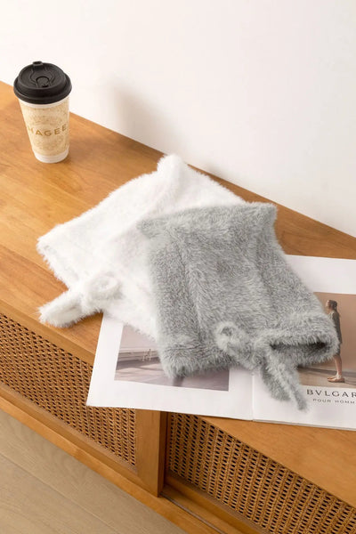 Winter Mink Velvet Fur Beanies for Women Men Cute Bear Ear Knitted Hat Crimped Straps Pullover Hat Hoody Balaclava Mom Gift