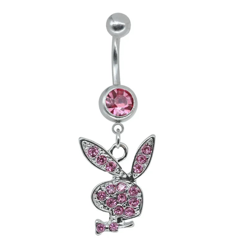 Belly Button Rings for Women Bunny Navel rings Gold color Rabbit Belly Rings Gem stone Belly Piercing Jewelry Body Jewelry