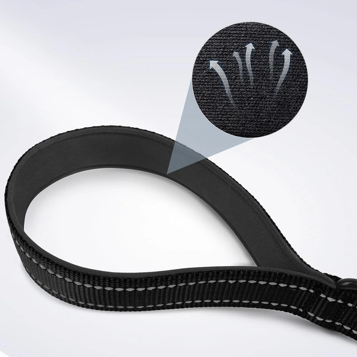 Short Dog Leash, Traffic Padded Handle, Heavy Duty Short Nylon Dog Lead For Training Control, Reflective Threads Pet Lea