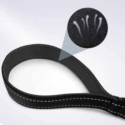 Short Dog Leash, Traffic Padded Handle, Heavy Duty Short Nylon Dog Lead For Training Control, Reflective Threads Pet Lea