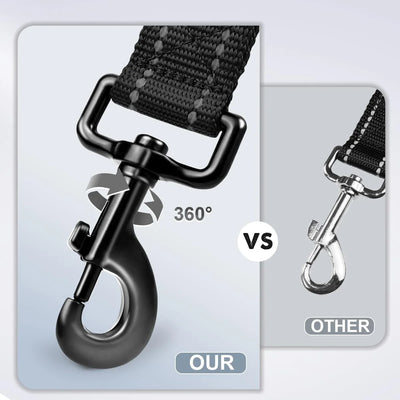 Short Dog Leash, Traffic Padded Handle, Heavy Duty Short Nylon Dog Lead For Training Control, Reflective Threads Pet Lea