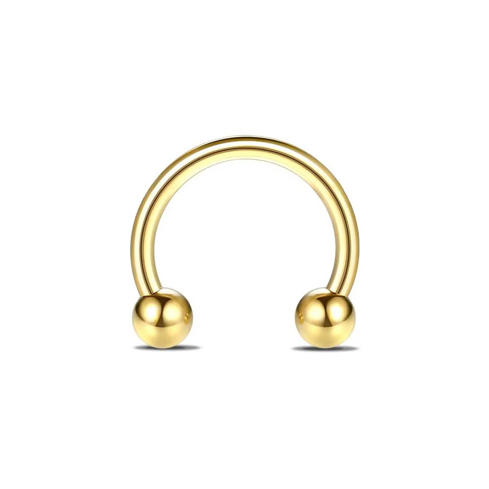 1/6/12PCS Nose Septum Rings 16G Surgical Steel Nose Piercing Jewelry 8mm 10mm 12mm Horseshoe Lip Earring Eyebrow Hoop Gold