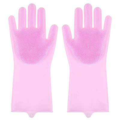 Pet Grooming Cleaning Gloves Dog Cat Bathing Shampoo Glove Scrubber Magic Dishwashing Cleanner Sponge Silicon Hair Removal Glove