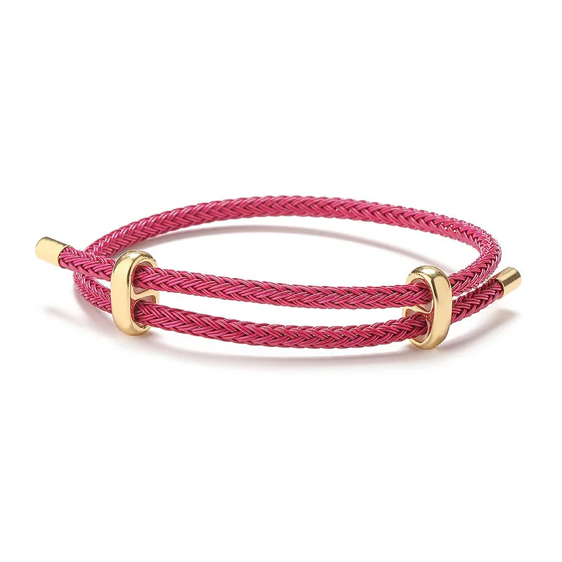 BenS High quality Wire Rope Bangle For Women Colorful Handmade DIY Men Bracelets Adjustable rope Bracelet Jewelry wholesale B13