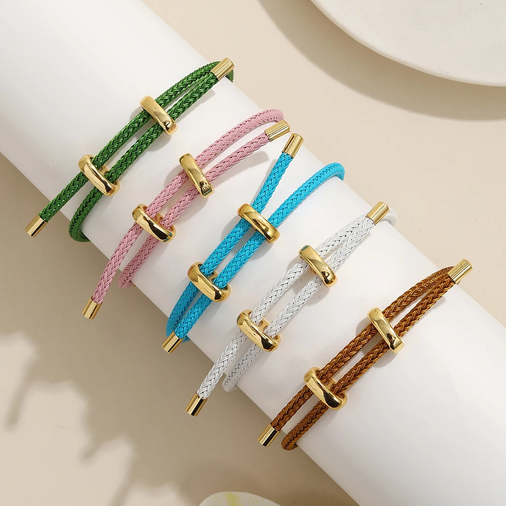 BenS High quality Wire Rope Bangle For Women Colorful Handmade DIY Men Bracelets Adjustable rope Bracelet Jewelry wholesale B13