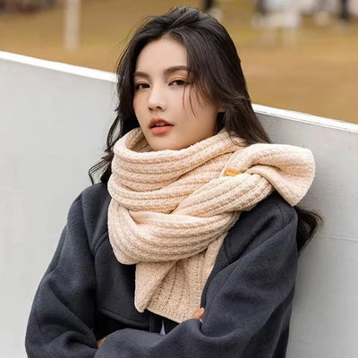 Winter Scarf Women Mens Thick Cable Knit Wrap Chunky Long Warm Scarf for Travel Office Warm Cashmere Scarves Neckercheif