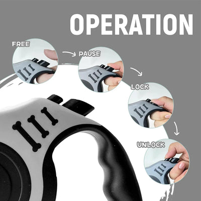 Retractable Dog Leash - 5m Automatic Strong Nylon Lead For Small/Medium Dogs & Cats, Durable Pet Traction Rope Supplies