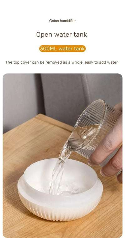 Humidifier Scented  Creative Onion Shape Can Do Night Light Quiet Sleep Desktop Office Air Conditioning Room Water Supply USB ﻿