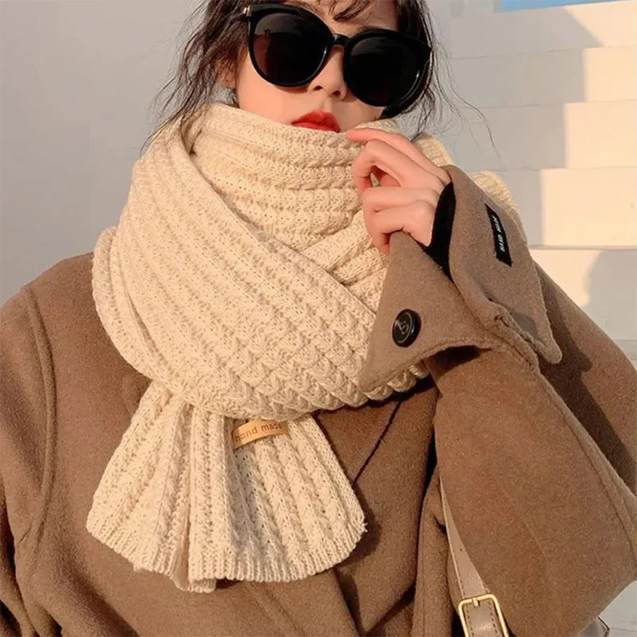 Winter Scarf Women Mens Thick Cable Knit Wrap Chunky Long Warm Scarf for Travel Office Warm Cashmere Scarves Neckercheif