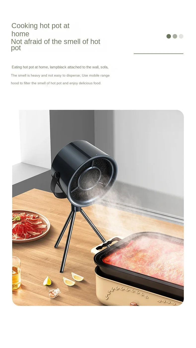New USB Desktop Range Hoods Portable USB Powered Exhaust Fan Small Kitchen Hood Extractor Barbecue Large Suction Cooker Hood