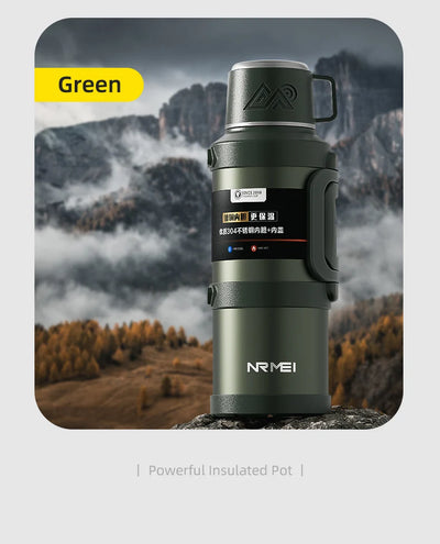 Stainless Steel Insulated Water Bottle with Handle Outdoor Portable Large Capacity Thermos Bottle,Keep Hot and Cold for 72H