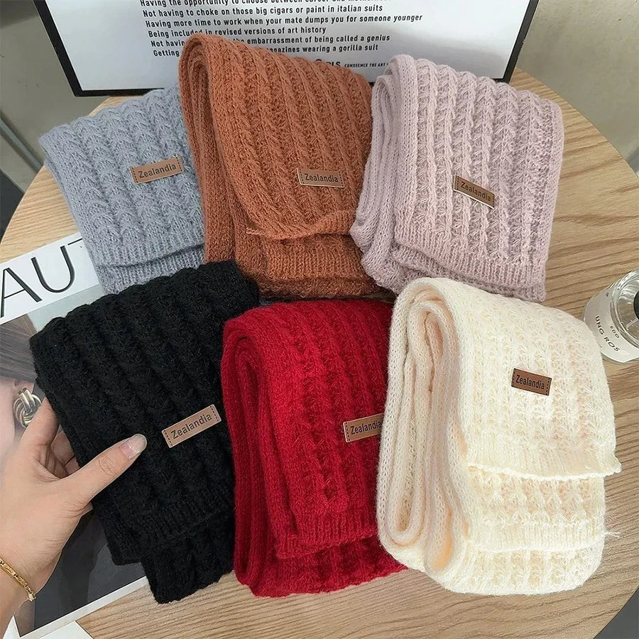 Winter Scarf Women Mens Thick Cable Knit Wrap Chunky Long Warm Scarf for Travel Office Warm Cashmere Scarves Neckercheif
