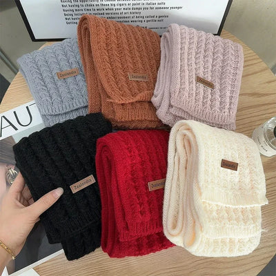 Winter Scarf Women Mens Thick Cable Knit Wrap Chunky Long Warm Scarf for Travel Office Warm Cashmere Scarves Neckercheif