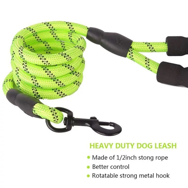 2M Pet Dog Leash with Soft Padded Handle Highly Reflective Dog Rope for Night Walking Suitable for Small Medium and Large Dogs
