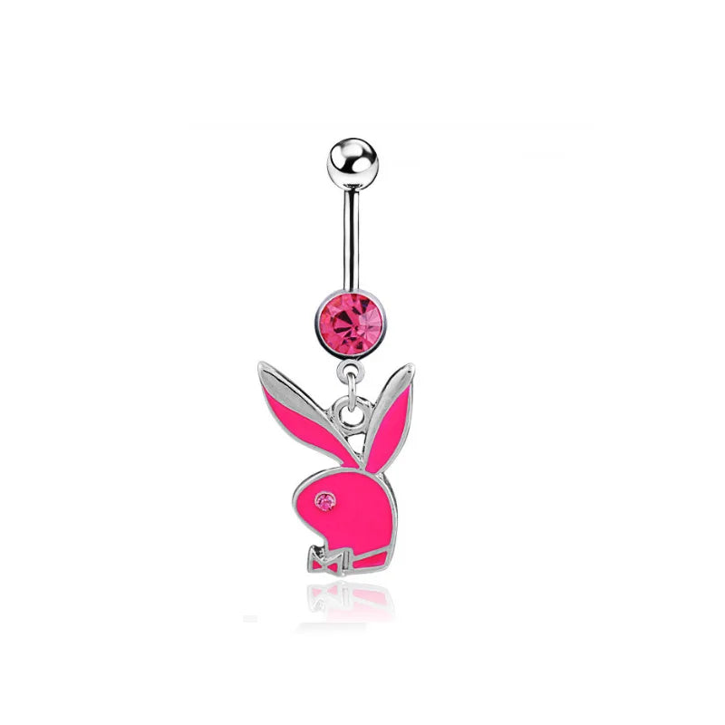 Belly Button Rings for Women Bunny Navel rings Gold color Rabbit Belly Rings Gem stone Belly Piercing Jewelry Body Jewelry
