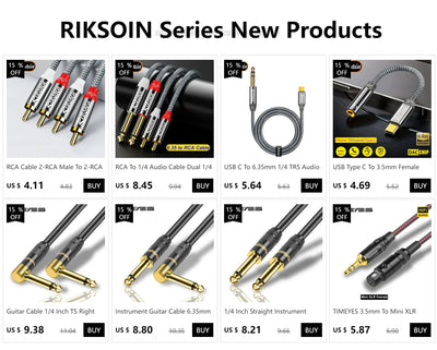 USB Type-C To Dual 6.35mm Jack 1/4 Audio Cable Y Insert Cable Splitter for iPad Laptop Mobile Phone Tablet To Speaker Mixer bass