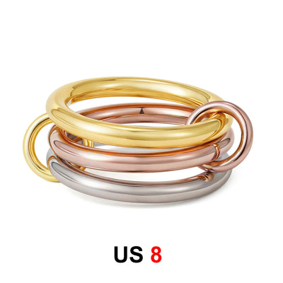 Dainty Stackable Rings for Women Luxury CZ Zircon Shiny Round Circle Ring Paper Clip Simple Combination Jewelry Gifts Wholesale