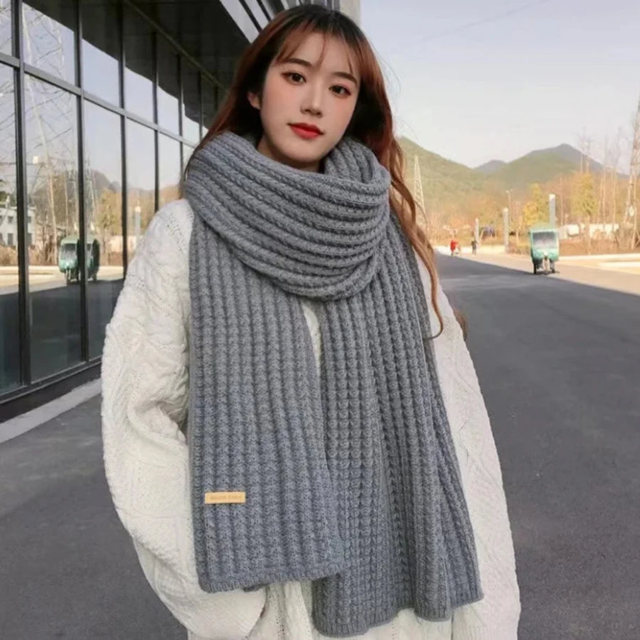 Winter Scarf Women Mens Thick Cable Knit Wrap Chunky Long Warm Scarf for Travel Office Warm Cashmere Scarves Neckercheif