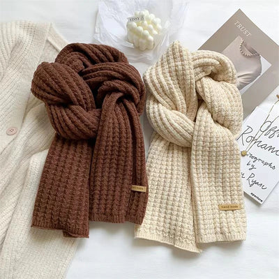 Winter Scarf Women Mens Thick Cable Knit Wrap Chunky Long Warm Scarf for Travel Office Warm Cashmere Scarves Neckercheif