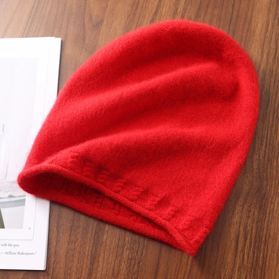 Winter Hat Regardless Of Gender 100% Merino Wool Knitted 2024 New Women's Soft Warm Bean Hat Fashion Outdoor Curly-brimmed Hat