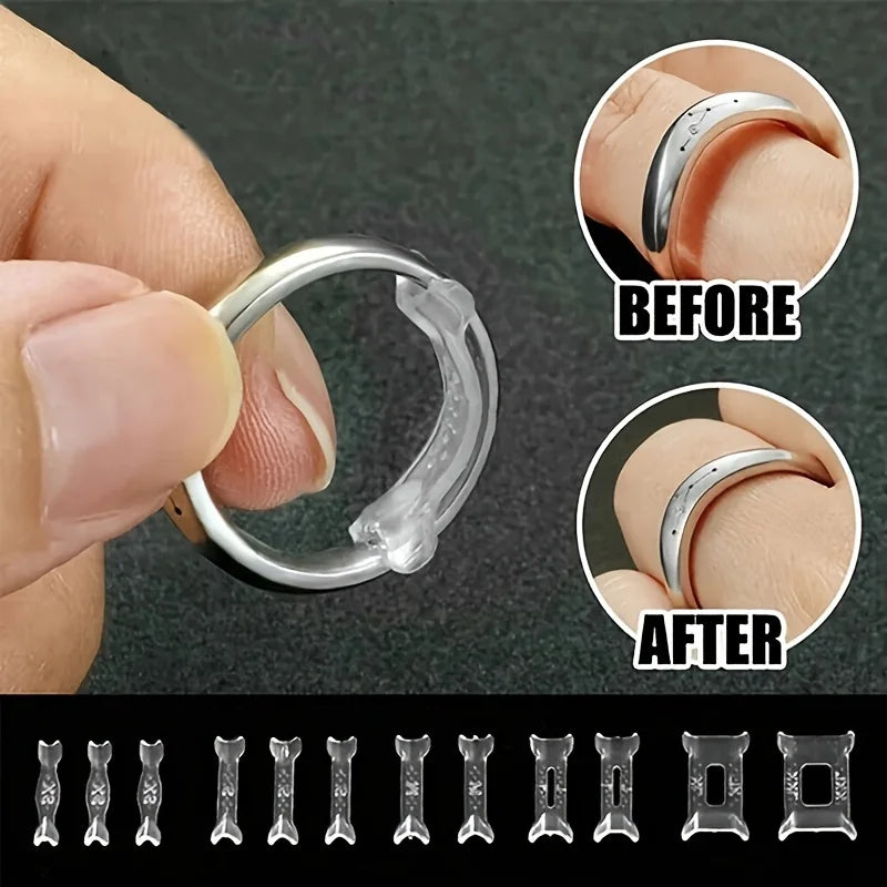 12 Rings/ Set, Adjustable Pad, Ring Size Adjuster, Fixed Loose Ring Size, Ring Reduction Pad, Essential for Wedding Rings