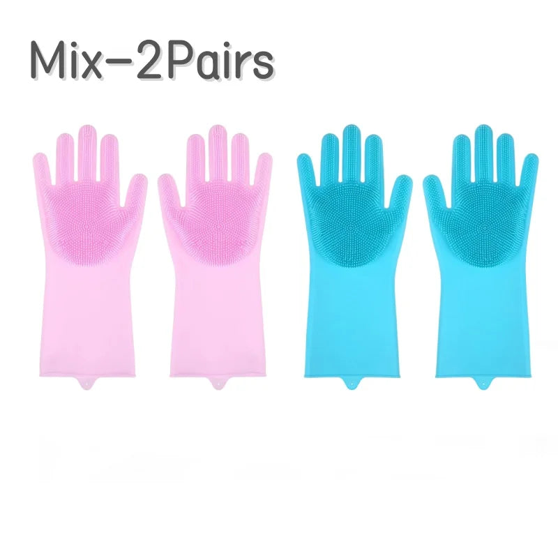 Pet Grooming Cleaning Gloves Dog Cat Bathing Shampoo Glove Scrubber Magic Dishwashing Cleanner Sponge Silicon Hair Removal Glove