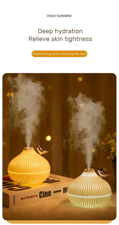 Humidifier Scented  Creative Onion Shape Can Do Night Light Quiet Sleep Desktop Office Air Conditioning Room Water Supply USB ﻿