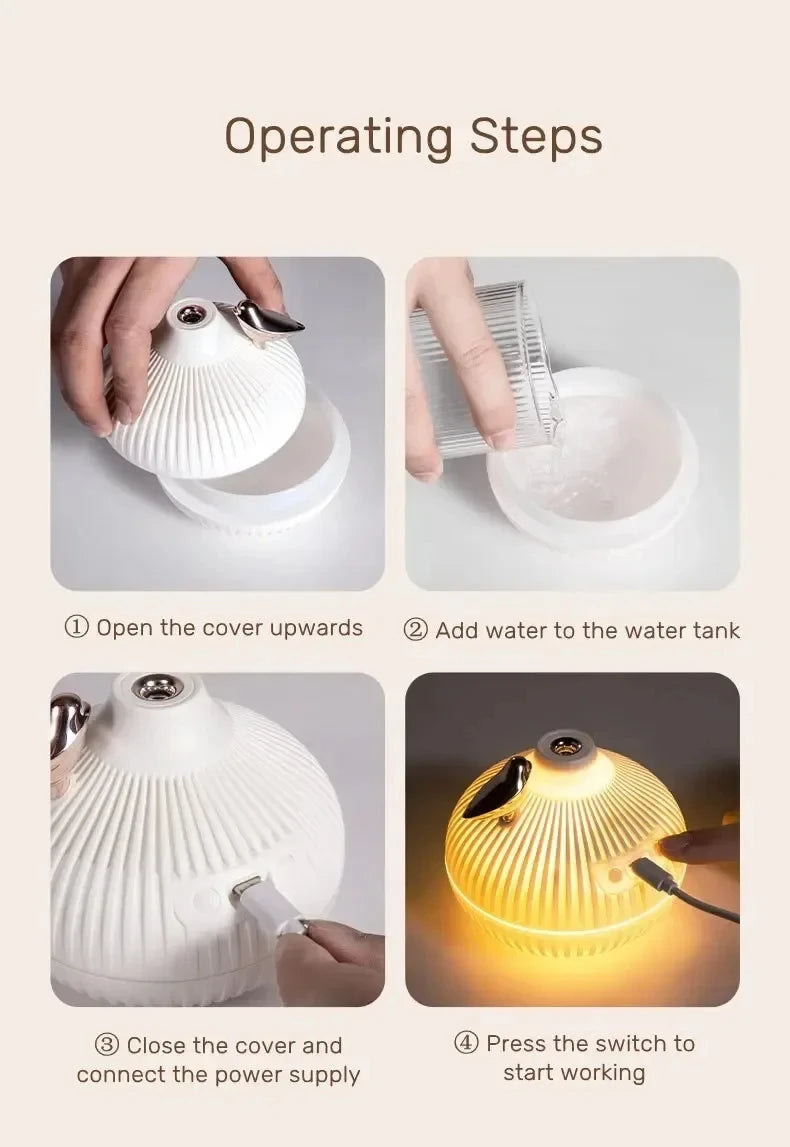 Humidifier Scented  Creative Onion Shape Can Do Night Light Quiet Sleep Desktop Office Air Conditioning Room Water Supply USB ﻿