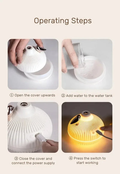 Humidifier Scented  Creative Onion Shape Can Do Night Light Quiet Sleep Desktop Office Air Conditioning Room Water Supply USB ﻿