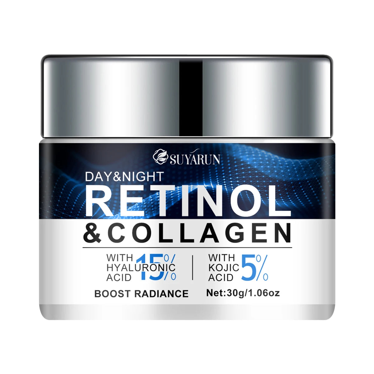 15% hyaluronic acid and 5% kojic acid moisturizer, rich in glycerin and retinol, tender, brighten, firm and improve rough skin