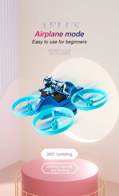 RC Mini Drone Altitude Hold Headless Mode 3 in 1 Sea Land Air Flight 2.4G 6-Axis Quadcopter Boat RC Helicopter For Kid