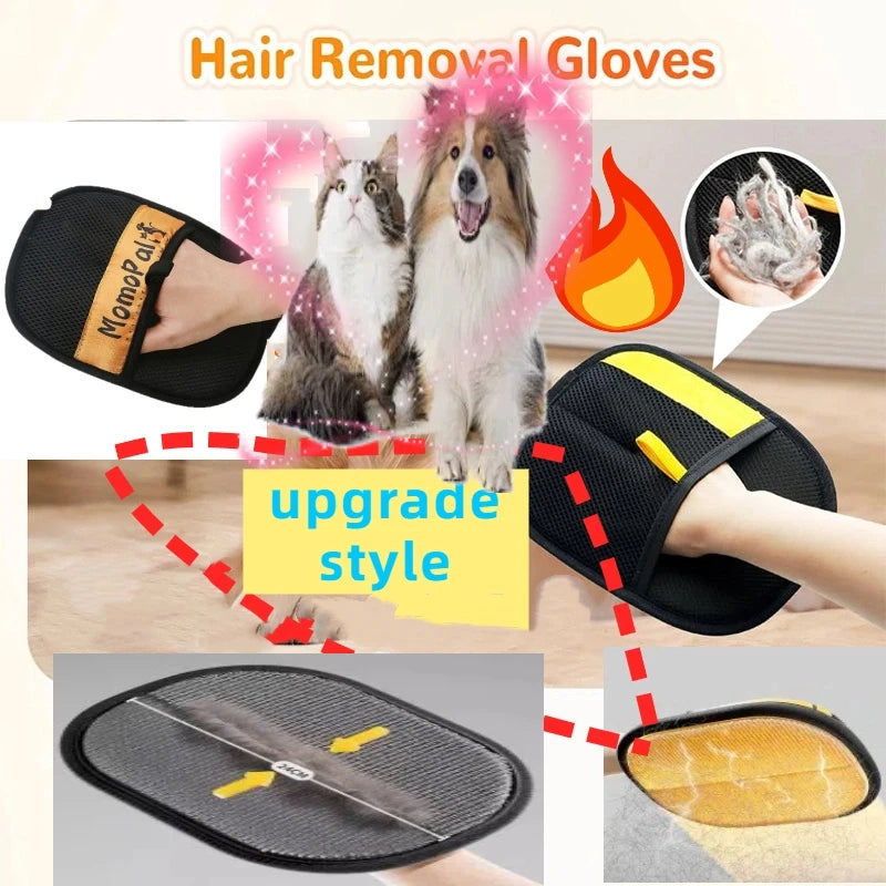 Upgraded Double Sided Grooming Glove Pet Dog Supplies Hair Remover Gloves Reusable Grooming Glove Grooming Equipment For Cats