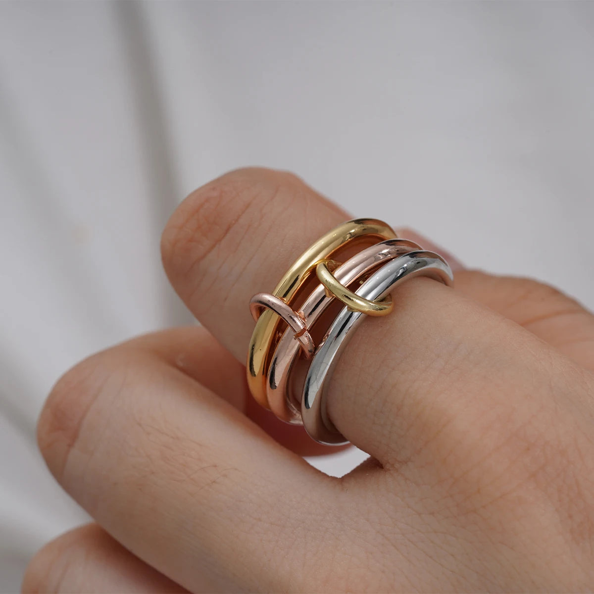 Dainty Stackable Rings for Women Luxury CZ Zircon Shiny Round Circle Ring Paper Clip Simple Combination Jewelry Gifts Wholesale