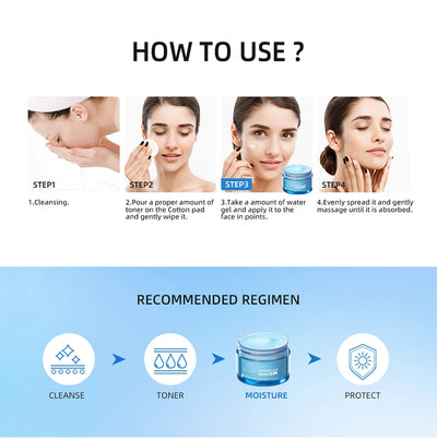 Hydro Boost Face Moisturizer with Hyaluronic Acid for Dry Skin Oil-Free and Non-Comedogenic Water Gel Face Lotion