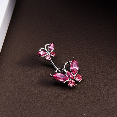 Steel Belly Button Rings Pink Crystal Piercing Navel Heart Style Navel Piercing Earring Belly Piercing Sexy Body Jewelry Ombligo