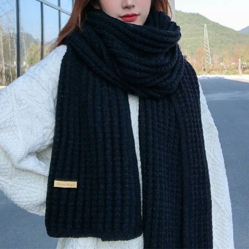 Winter Scarf Women Mens Thick Cable Knit Wrap Chunky Long Warm Scarf for Travel Office Warm Cashmere Scarves Neckercheif