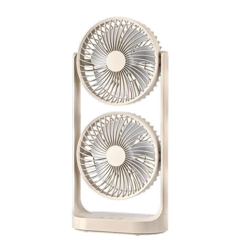 2025 new dual head desktop fan, high wind power air circulation fan, office dormitory double-layer fan
