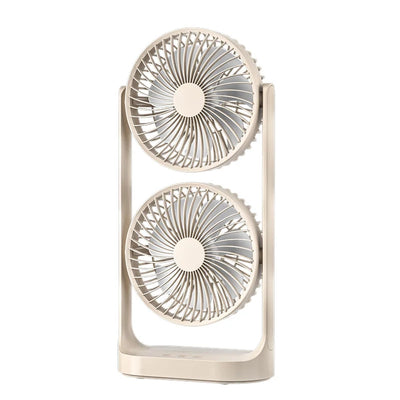 2025 new dual head desktop fan, high wind power air circulation fan, office dormitory double-layer fan