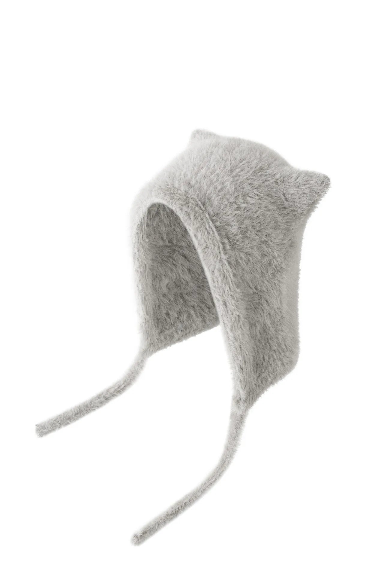 Winter Mink Velvet Fur Beanies for Women Men Cute Bear Ear Knitted Hat Crimped Straps Pullover Hat Hoody Balaclava Mom Gift