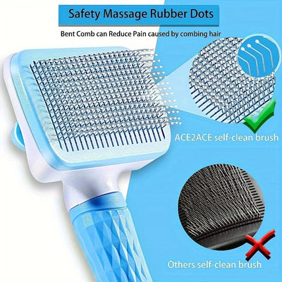Pet Hair Remover Brush - Effective Shedding Control Gentle Deshedding Comb for Dogs Cats Long Hair Grooming Daily Use & Bathing