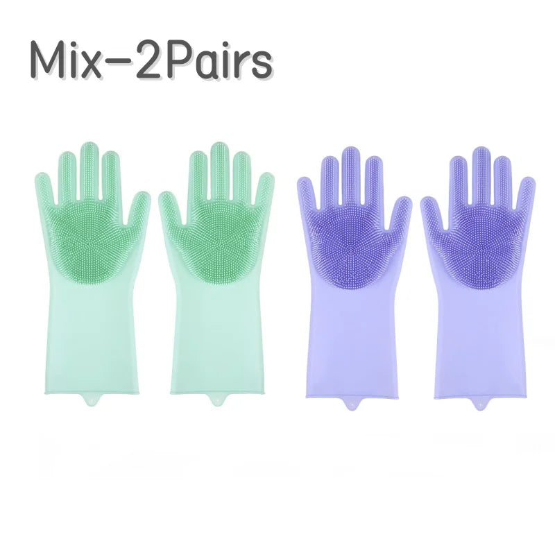 Pet Grooming Cleaning Gloves Dog Cat Bathing Shampoo Glove Scrubber Magic Dishwashing Cleanner Sponge Silicon Hair Removal Glove