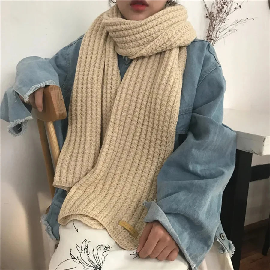 Winter Scarf Women Mens Thick Cable Knit Wrap Chunky Long Warm Scarf for Travel Office Warm Cashmere Scarves Neckercheif