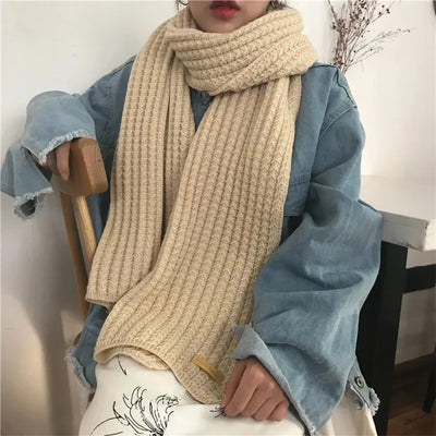 Winter Scarf Women Mens Thick Cable Knit Wrap Chunky Long Warm Scarf for Travel Office Warm Cashmere Scarves Neckercheif